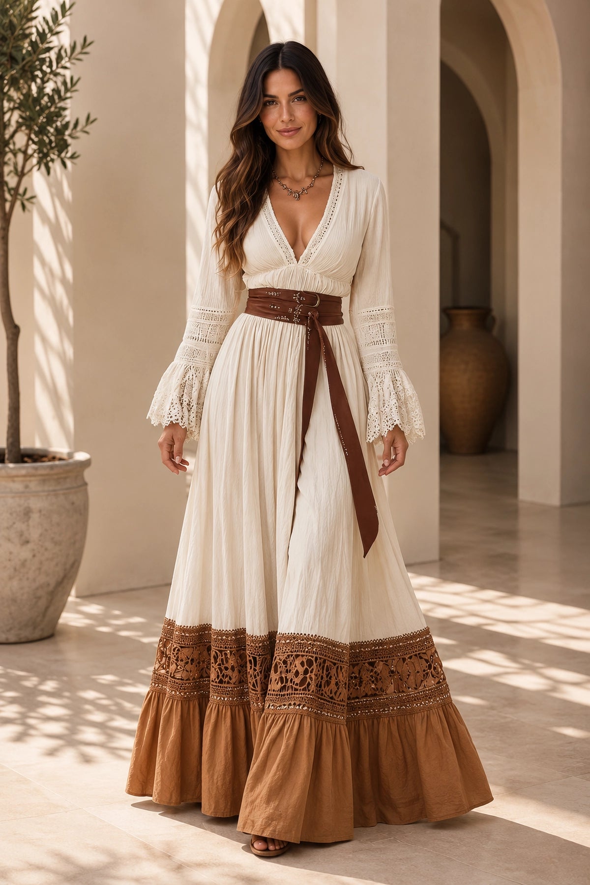 Sienna Western Lace Maxi Dress
