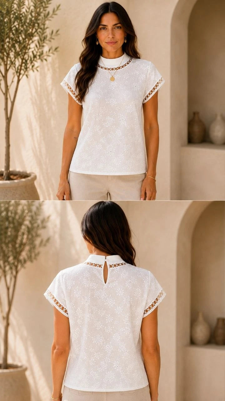 Élodie Lace High-Neck Top