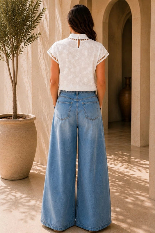 Élodie Lace High-Neck Top