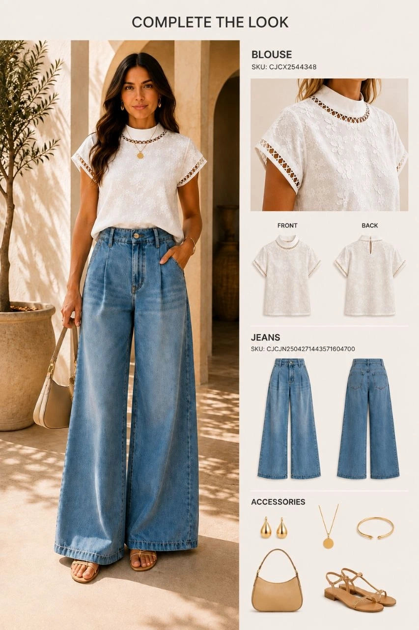 Élodie Lace High-Neck Top