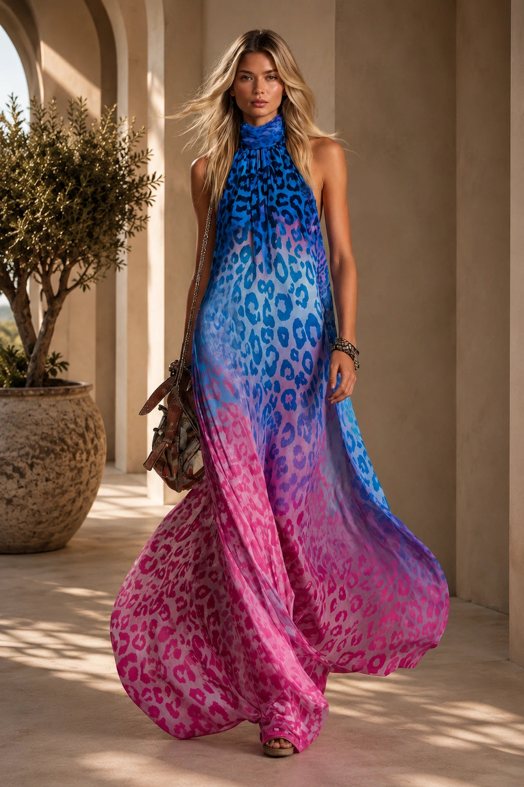 Azura Ombré Leopard Maxi Dress