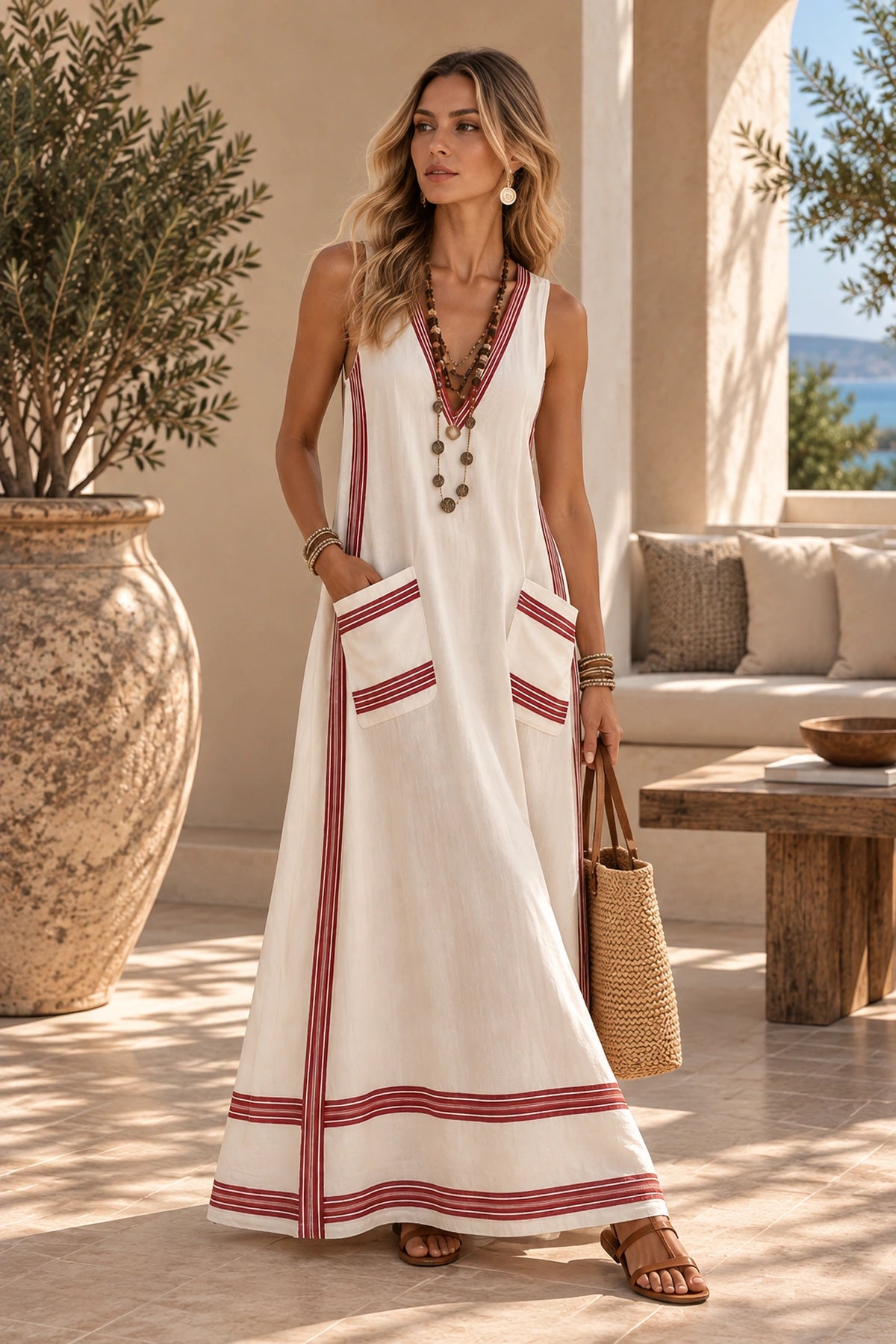 Capri Contrast Maxi Dress