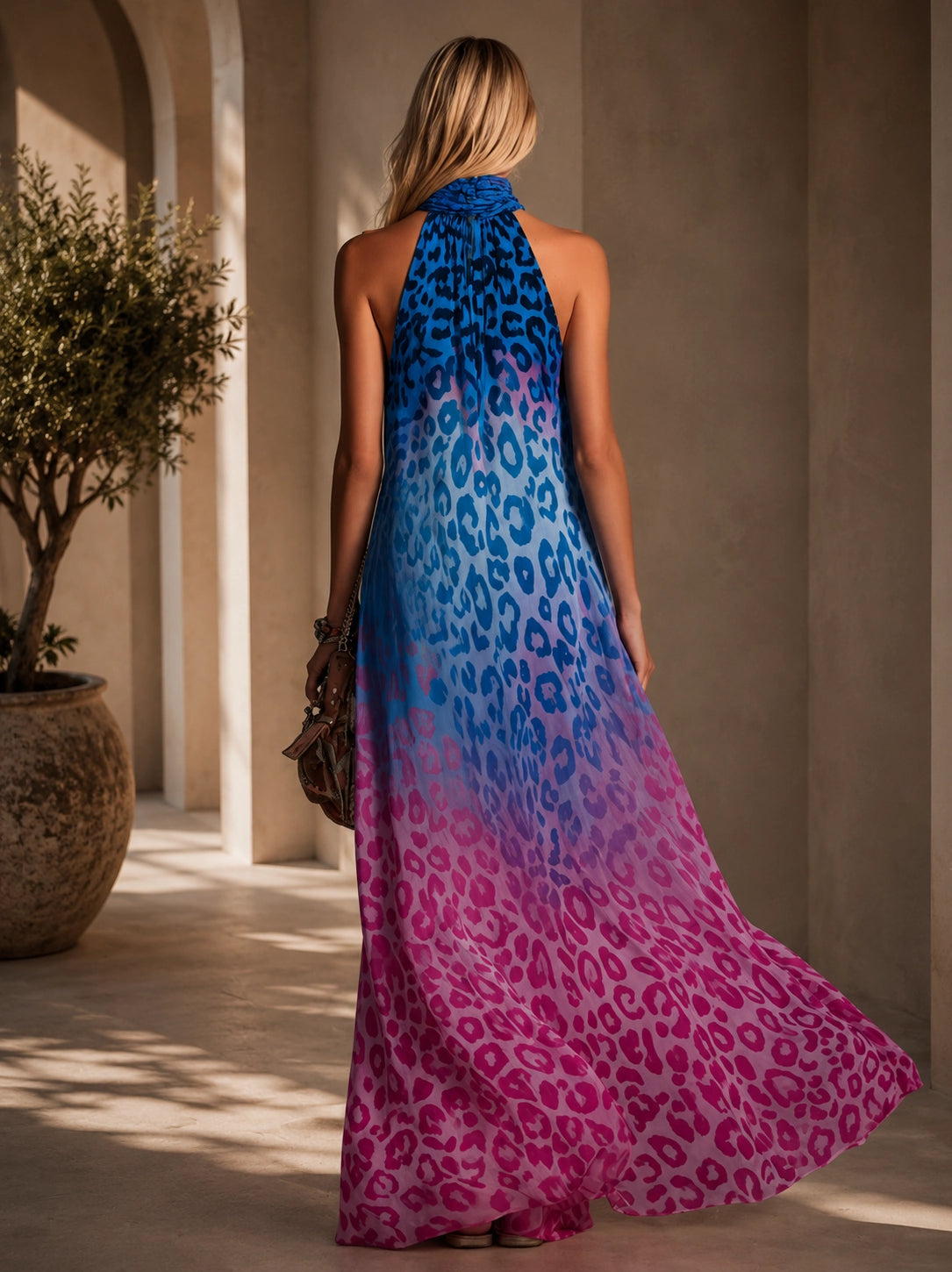 Azura Ombré Leopard Maxi Dress
