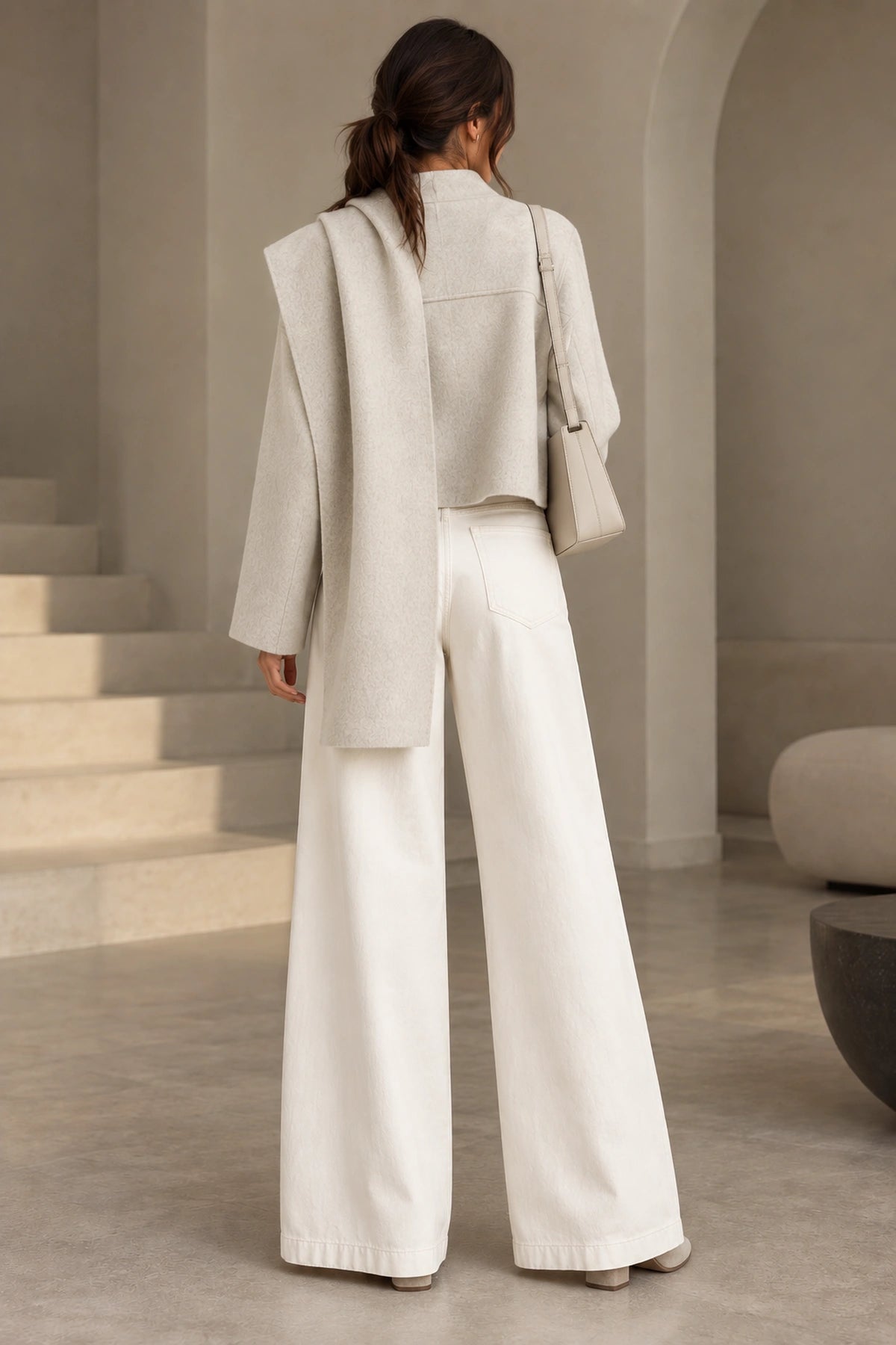 Élodie Draped Scarf Wool Jacket
