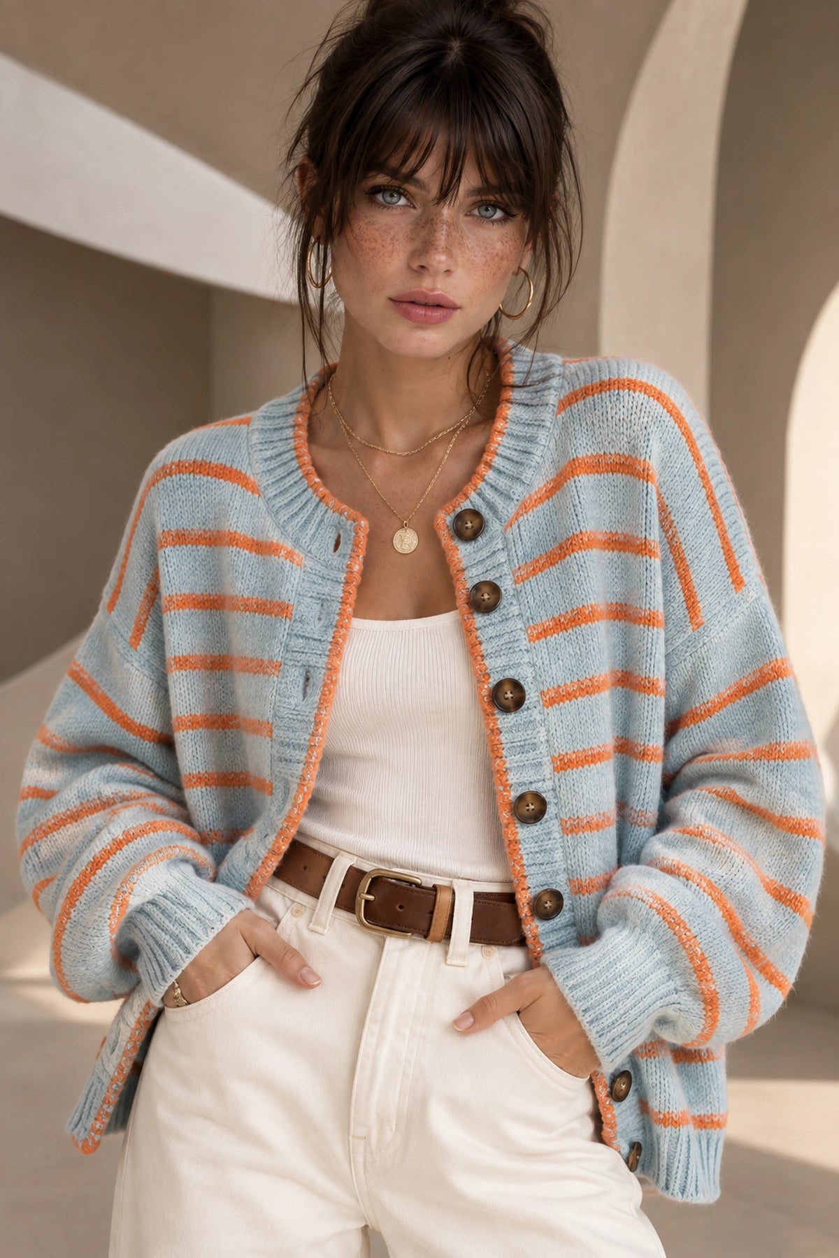 Sloane Striped Knit Cardigan